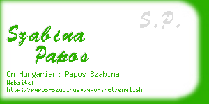 szabina papos business card